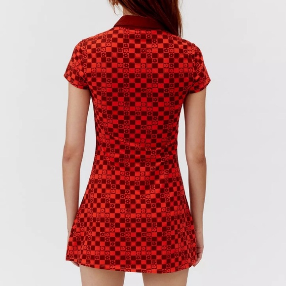UO Hazel Printed Mini Dress in red combo - Picture 3 of 7